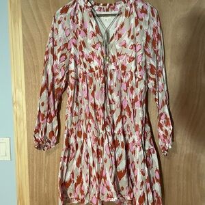 Jessica Simpson Pink and Red Abstract Dress